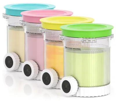 4er-Set Eisbehälter 480 ml, BPA-frei, luftdicht, spülmaschinenfest