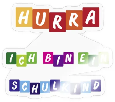 Produktbild von Spreadshirt Schulanfang Hurra Schulkind Farbenfroh Einschulung Sticker Aufkleber, 10 x 10 cm, Transparent glänzend