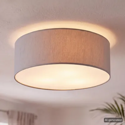 Produktbild von home24 Deckenleuchte - Baumwollstoff / Eisen - 3-flammig