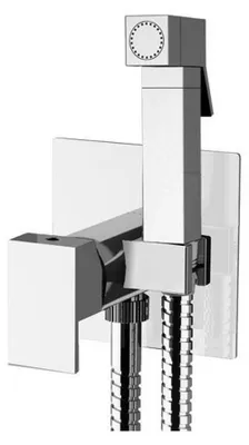 Produktbild von Unterputz-Armatur mit WC-Handbrause, eckig, Chrom