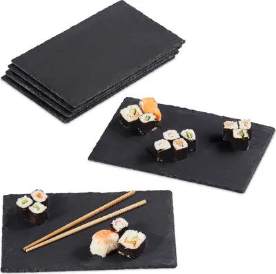 Produktbild von 6 relaxdays Schieferplatten anthrazit 30,0 x 20,0 cm