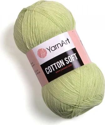 Produktbild von YarnArt Baumwolle Soft 11 – Weiches Baumwollgarn in Hellgrün, 100g – Ideal für Babyprojekte & Sommermode