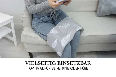 Kirschkernkissen 50x17cm Grau - 4-Kammern, 100% Baumwolle, 680g