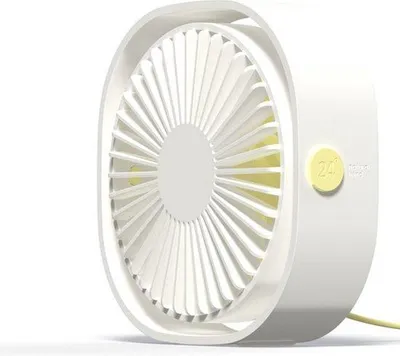 Productafbeelding van Famanu Mini USB-desktopventilator, 360 graden draaibaar - wit