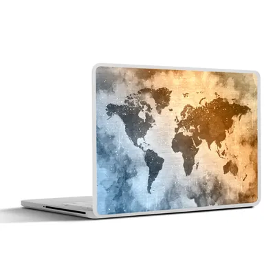Produktbild von MuchoWow® Laptop Aufkleber Sticker Cover Weltkarte - Abstrakt - Farben 40x30 cm - Laptop Dekoration - Selbstklebend