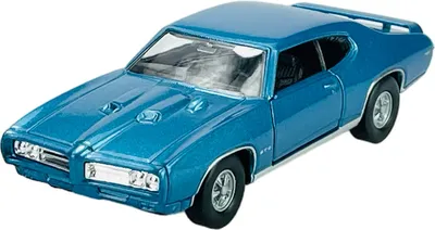 Zdjęcie produktu dla Welly Old Timer 1969 Pontiac GTO Niebieski 1:34-1:39 Model metalowy Die Cast Nowy w pudełku 43714