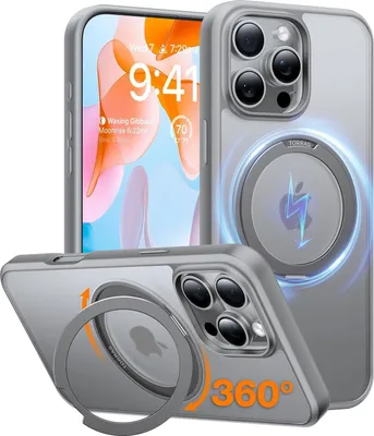 Immagine prodotto di Custodia per iPhone 16 Pro Titanium Grey della serie Ostand Pro di Torra