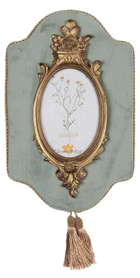Image de Cadre photo 10x15 cm, vert et or, décoration murale