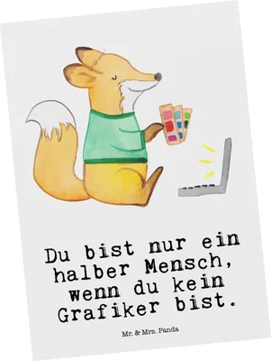 Produktbild von Mr. & Mrs. Panda bildkarte Grafiker Herz - Weiß - Geschenk, Postkarte, Ansichtskarten, einzelkarte, Spruch, Lustig, Postkarten, Mediengestalter, Fotokarte, Grafikdesigner