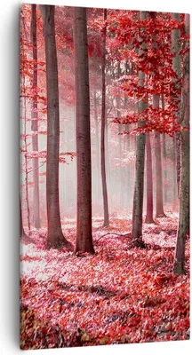 Produktbild von Bild auf Leinwand - Leinwandbild - Einteilig - Wald Rot Bäume - 55x100cm - Wand Bild - Wanddeko - Wandbilder - Leinwanddruck - Bilder - Wanddekoration - Leinwand bilder - Wandbild - PA55x100-4944