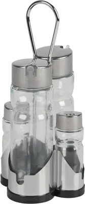 Produktbild von Set für Salz, Pfeffer, Essig und Öl mit Ständer 2x100ml, 2x30ml