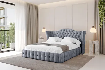 Produktbild von ALTDECOR Polsterbett mit Bettkasten - MODY - 180x200 Grau Casablanca - Bett mit Matratze H3/H4, Kopfteil, Boxbett, Lattenrost, Doppelbett mit Stauraum D66