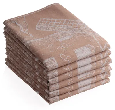 Produktbild von DoubleDry Geschirrtücher Baumwolle - 6-teilig - 50x70cm - Hochwertige Geschirrhandtücher - Mühle, Braun