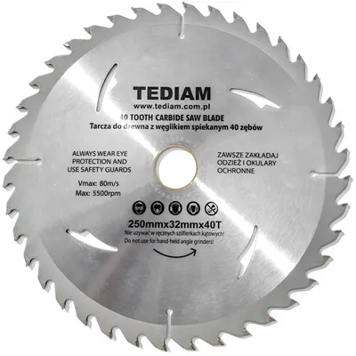 Produktbild von TEDIAM Hartmetall-Sägeblatt für Holz 250x32 mm 60 Zähne