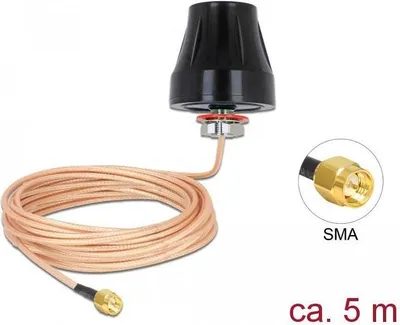 Produktbild von DeLOCK 89899, 2 dBi, 0.694 - 0.96/1.71 - 2.7 GHz, 50 Ohm, Omnidirektionale Antenne, SMA, 2-3