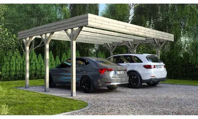 Immagine prodotto di Tettoia posto auto coperto in legno 6.06x5.03 m - 30.48 m2