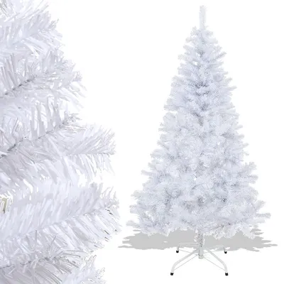 Obrázok produktu pre Jayseuw umelý vianočný stromček 150 cm (Ø cca 92 cm) so 488 hrotmi a rýchlym skladacím systémom, nehorľavý, vrátane kovového stojana, biely
