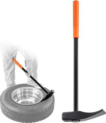 Image de Démonte-pneu manuel SucceBuy avec poignée de 81 cm et coin de démontage en bec de canard, idéal pour monter et démonter les pneus de différents types de véhicules lors de réparations automobiles.