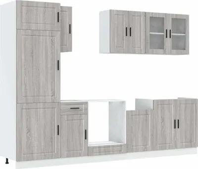 Produktbild von vidaXL 8-tlg. Küchenschrank-Set Kalmar Grau Sonoma Holzwerkstoff