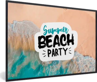 Produktbild von MuchoWow® Gerahmtes Poster Sommer - Strand - Sprichwörter 90x60 cm - Poster mit Schwarzem Bilderrahmen Wandposter Rahmen Foto Bilder - Fotorahmen - Foto-Plakat