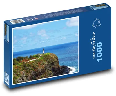 Produktbild von Puzzle 1000 Leuchtturm auf felsiger Küste - martinpuzzle