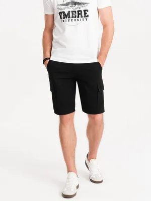 Produktbild von Ombre  Einfarbige Herrenshorts mit Cargotaschen schwarz S