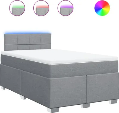 Productafbeelding van vidaXL Boxspringbed met matras, lichtgrijs, 120x200 cm, gestoffeerd