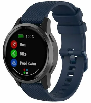 Produktbild von By Qubix Sportarmband mit Motief - Dunkelblau - passend für Samsung Galaxy Watch 3 - 45 mm