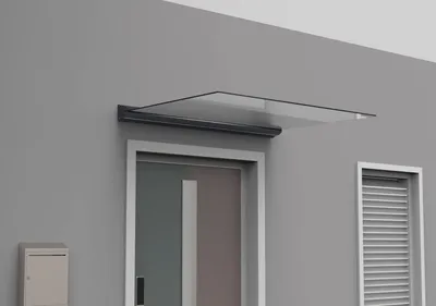 Produktbild von Glas Vordach B1400 Hochwertige Haustür Überdachung Glasvordach Haustürvordach freitragend Aluminium