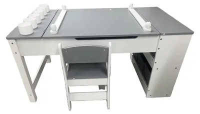 Produktbild von Multifunktionales 2-in-1-Set: Kindertisch und Stuhl – Kindertisch – Basteltisch – Staffelei