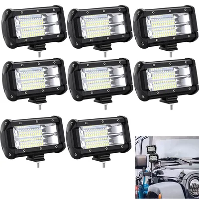 Produktbild von LARS360 4er 72W LED Zusatzscheinwerfer Scheinwerfer - Arbeitsscheinwerfer Offroad Spotlight Flutlicht Schwarz IP67 SUV LKW UTV A++