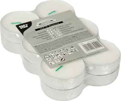 Produktbild von PAPSTAR Teelichter Maxi Durchmesser: 59 mm weiß 12 Stück
