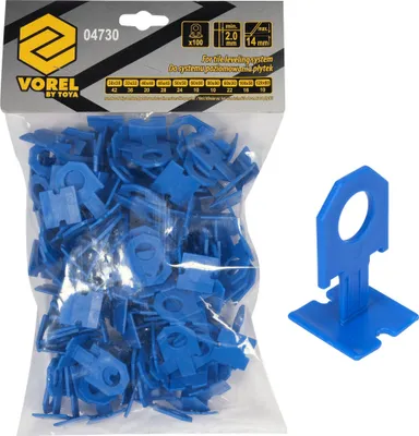 Obrázek produktu pro Vyrovnávací spony 2 mm, 100 kusů pro pokládku dlažby