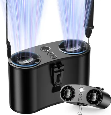 Produktbild von Tragbarer Taillenventilator, 10 Geschwindigkeiten, wiederaufladbarer Akku, Dual Fan 20000mAh