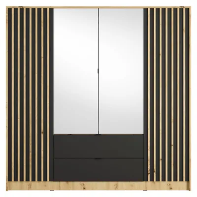 Produktbild von Masseno Drehtürenschrank SATREN 200/200,5/54,5cm 4-türig mit Spiegel Dab artisan