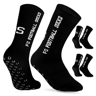 Produktbild von Fußball Socken Herren 2 Paar Grip Socken Rutschfest Schwarz Größe 39-46