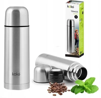 Image de Thermos en acier inoxydable, 1000 ml, pour touristes, pour café et thé