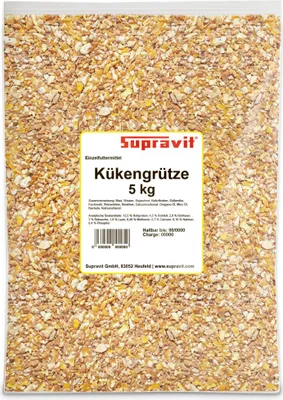 Produktbild von Supravit Kükengrütze 5 kg | Hochwertiges Ergänzungsfutter für Hühnerküken, Wachteln & Ziergeflügel | Premium Aufzuchtfutter für Küken von 0–6 Wochen