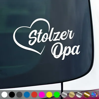 Produktbild von PantherPixel Stolzer Opa Aufkleber Großeltern Enkelkinder Sticker Auto Geschenkidee Farbe Weiss