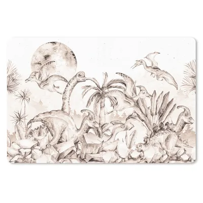 Produktbild von MuchoWow® Schreibtischunterlage Dino - Kinder - Dschungel - Pflanzen - Kinder 60x40 cm - XXL Mauspad - Großes Mauspad