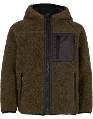 Produktbild von Brandit Kids Teddyfl. Jacket Hood 15Y, Farbe: olive, Größe: 146/152