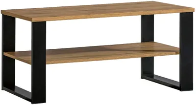 Produktbild von Couchtisch Wohnzimmertisch Lamia 100x56x48cm Eiche Wotan schwarz