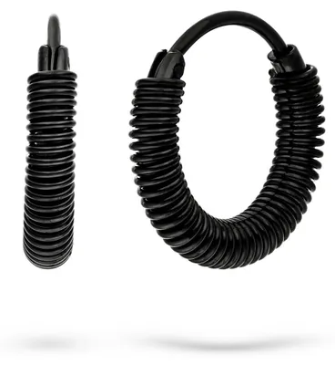 Productafbeelding van LIEBESKIND BERLIN Twist Creole - Creole van roestvrij staal - IP zwart - 1,7 cm - Sc