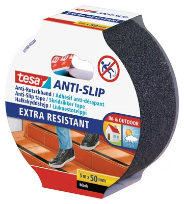 Produktbild von TESA 55588, Antirutsch-Badestreifen, Erwachsene, Schwarz, 50 mm
