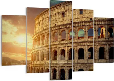 Produktbild von Bild auf Leinwand - Leinwandbild - Coloseum Roma Architektur Italien - 150x100cm - Wand Bild - Wanddeko - Leinwanddruck - Bilder - Kunstdruck - Leinwand bilder - Wandkunst - EA150x100-2966