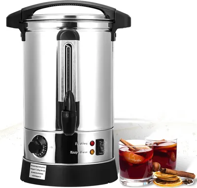 Immagine prodotto di Bollitore per vin brulé TolleTour 1500 W, distributore di bevande calde, 8 litri, con vaschetta raccogli gocce, rubinetto di uscita, termostato e protezione contro il surriscaldamento, impostazione della temperatura da 30 a 110°C