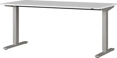 Produktbild von Schreibtisch 160cm mit elektr. Höhenverstellung AURAY-01 Lichtgrau/Silber B/H/T ca. 160/120/80cm