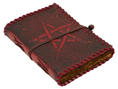 Produktbild von Lederbuch "Pentagramm" Journal Tagebuch mit handgeschöpften Seiten