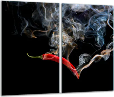 Produktbild von Herdabdeckplatten 2 teilig 30x52 Glaskeramikfeld Abdeckung Glas Chili