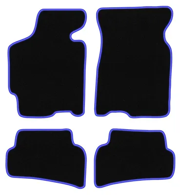 Produktbild von Fußmatten Automatten Velours Schwarz/Blau für Mazda Xedos 6 1992-1999 Set 4-tlg